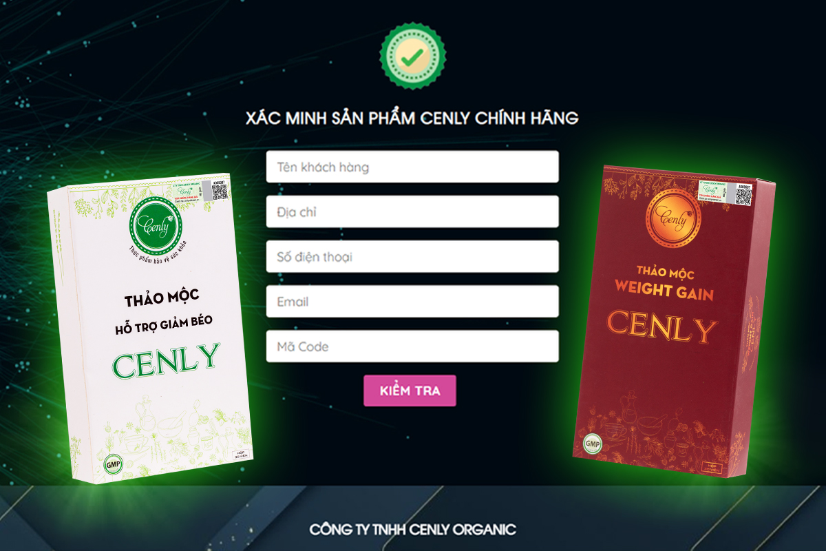 Chức năng xác minh sản phẩm chính hãng Cenly